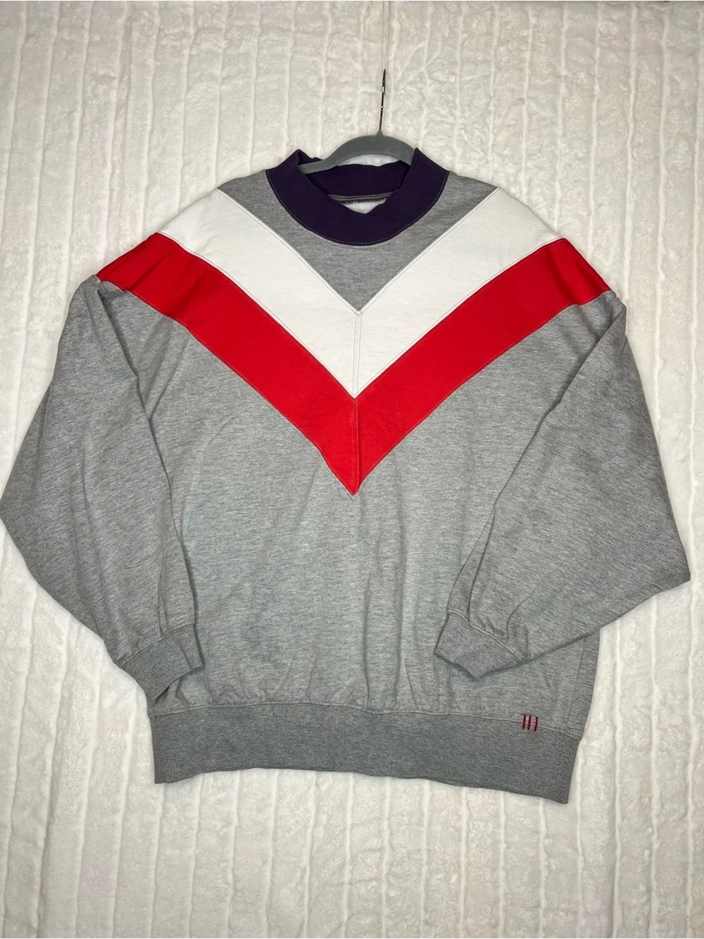 BDG Urban Outfitters Vintage Style Chevron Colorblock Mock Neck Sweatshirt Med
